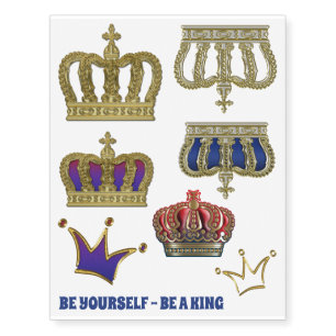 Golden Crown - luxury royal Mix 1 Temporary Tattoos