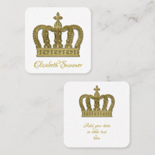 Golden Crown - luxury royal Square 2 Business Card
