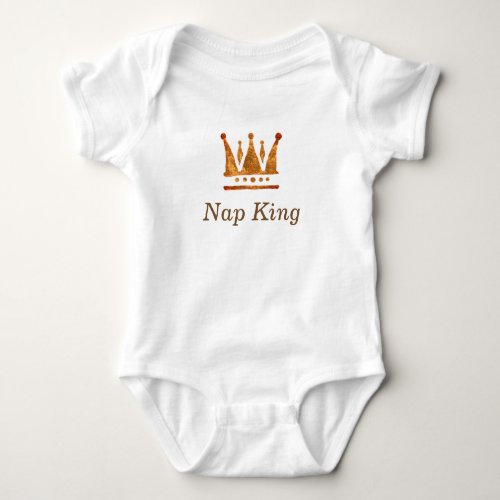 Golden crown Nap King  Baby Jersey Bodysuit