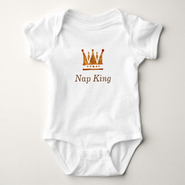Golden crown, Nap King  Baby Jersey Bodysuit (Front)