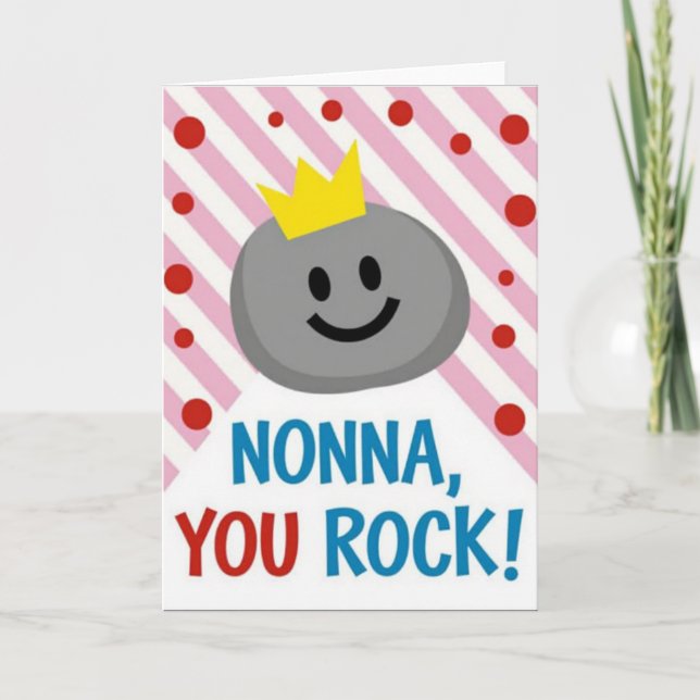 Golden Crown Nonna Rocks Card (Front)