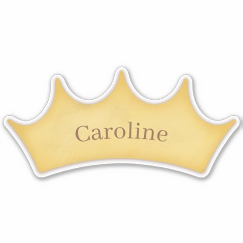 Golden Crown Nursery  Kids Room Personalized Name Sticker