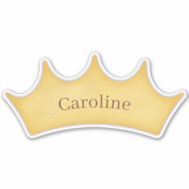 Golden Crown Nursery & Kids Room Personalized Name Sticker (Front)