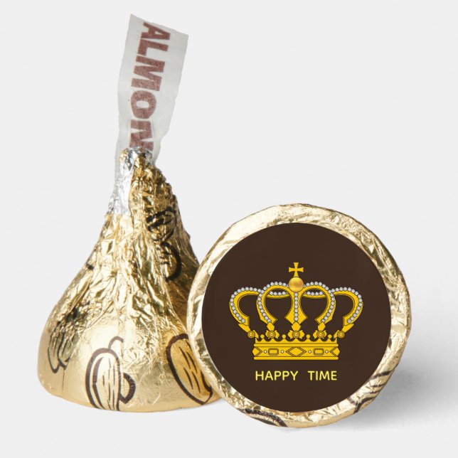 Golden crown on brown happy time hershey®'s kisses® (Front)