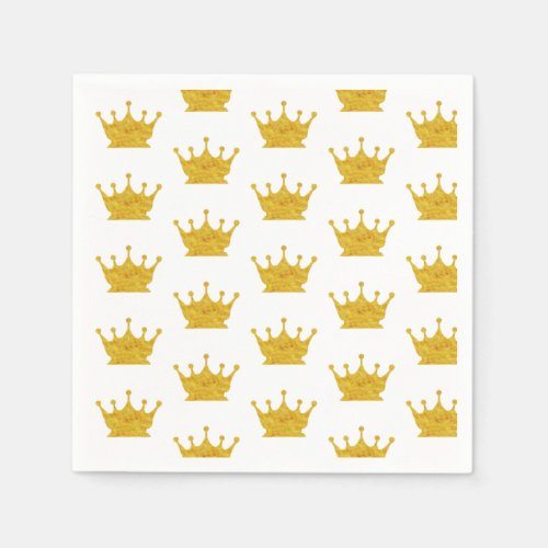 Golden Crown Pattern  Napkins