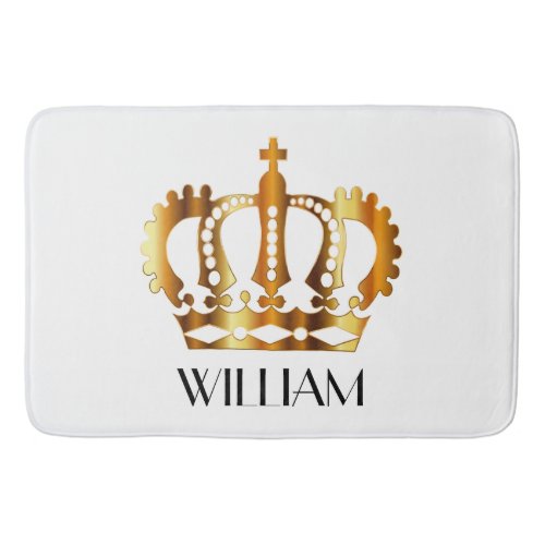 Golden Crown Personalized Name Bathroom Mat