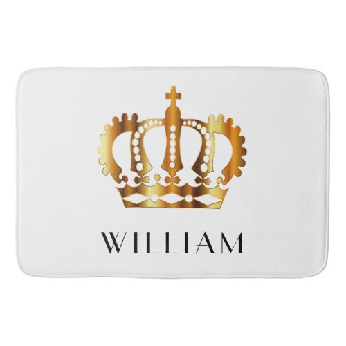 Golden Crown Personalized Name Bathroom Mat