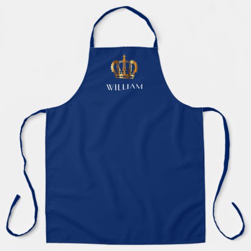 Golden Crown Personalized Name Blue Apron