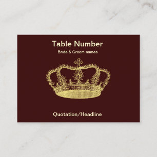 Golden Crown Reception Table Placecard