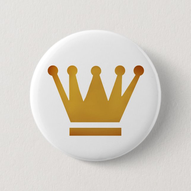 Golden Crown Round Badge Pinback Button (Front)