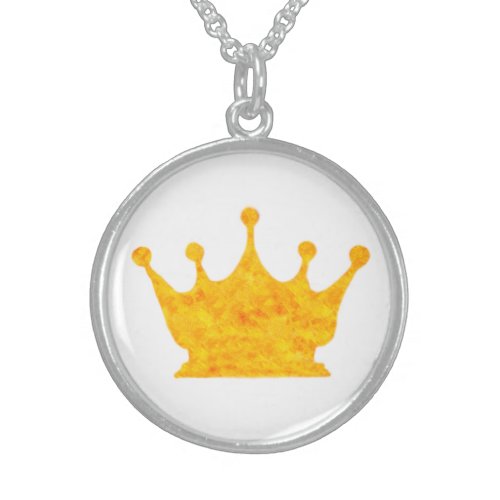 Golden Crown  Sterling Silver Necklace