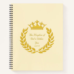 Golden Crown & The Kingdom of God Bible Verse Note Notebook