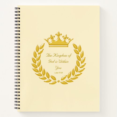 Golden Crown  The Kingdom of God Bible Verse Note Notebook