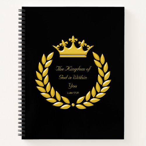 Golden Crown  The Kingdom of God Bible Verse Notebook