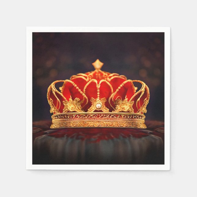 Golden Crown Time Napkins (Front)