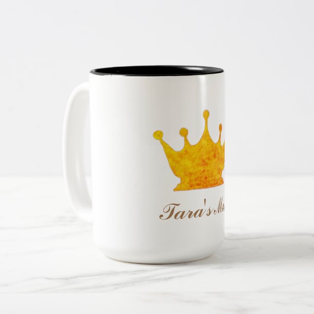 Golden Crown Two-Tone Coffee Mug (Front Left)