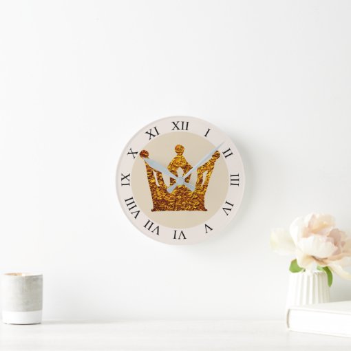 Golden Crown Wall Clock Zazzle