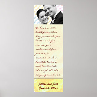 Golden Crown WEDDING Vows Display Poster