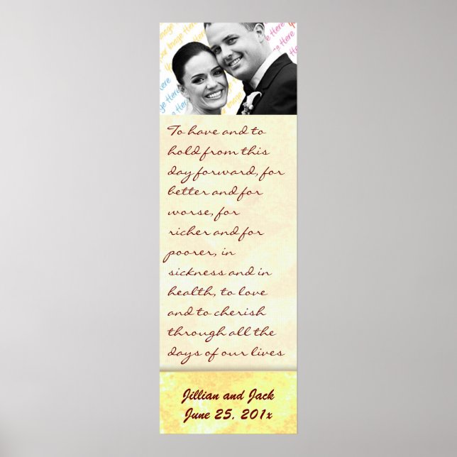 Golden Crown WEDDING Vows Display Poster (Front)