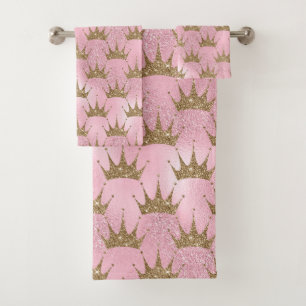 Golden Crown White Sparks Bath Towel Set