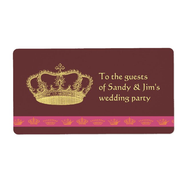 Golden Crown with Pink bar Label (Front)