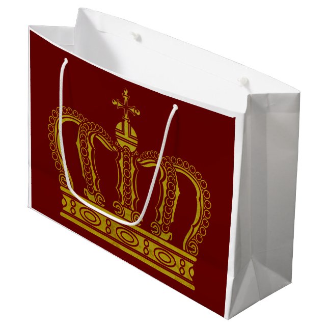 Golden Crown + your background & ideas Large Gift Bag (Front Angled)