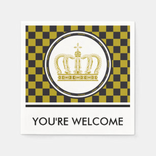 Golden Crown + your background & ideas Paper Napkins