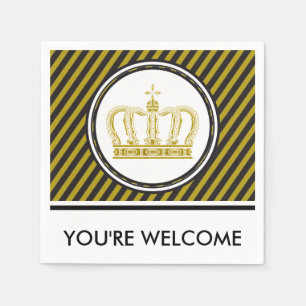 Golden Crown + your background & ideas Paper Napkins