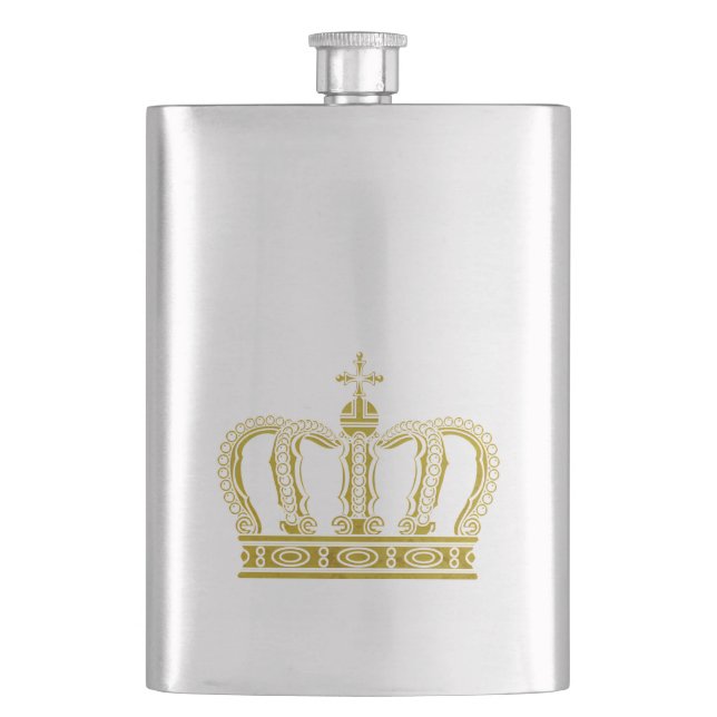 Golden Crown + your ideas Flask (Front)