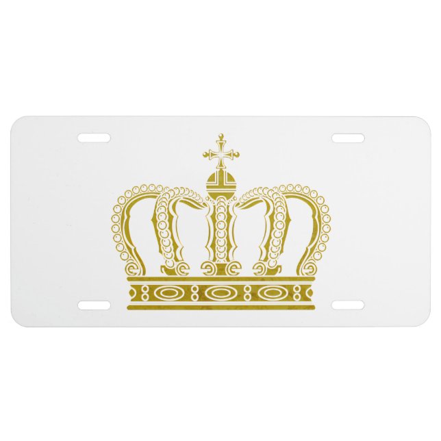 Golden Crown + your ideas License Plate (Front)