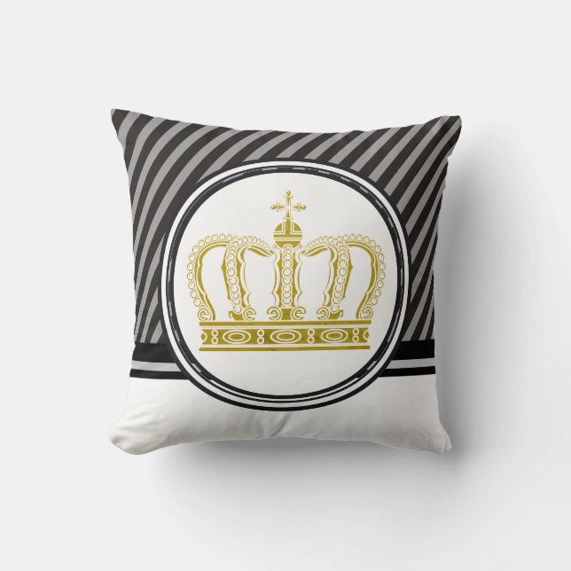 Golden Crown + your ideas Throw Pillow (Front)