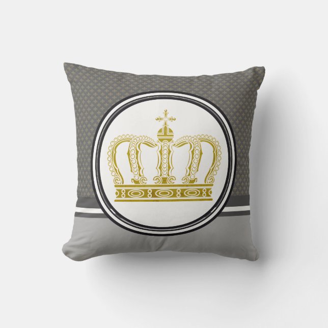 Golden Crown + your ideas Throw Pillow (Front)