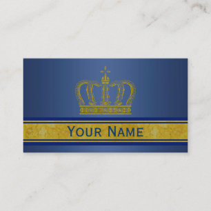 Golden Crown + your text & background Business Card