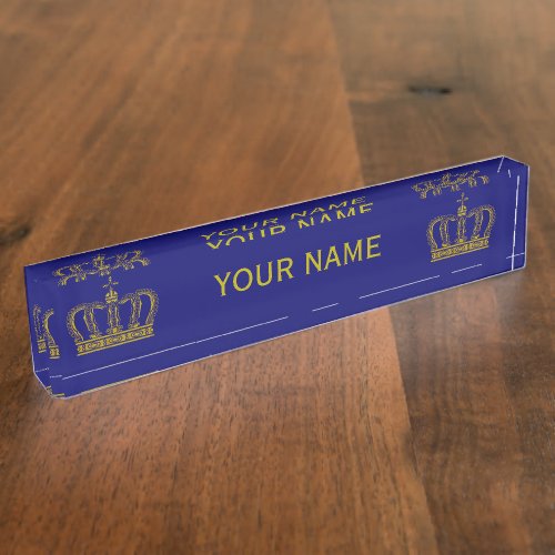 Golden Crown  your text Nameplate