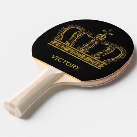 Golden Crown   Your Text Ping-pong Paddle
