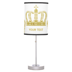 Golden Crown + your text Table Lamp