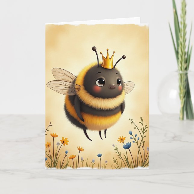 Golden Crowned Insect Mothers Day Card (Front)