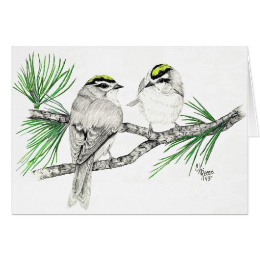 Golden Crowned Kinglet Card (Front Horizontal)