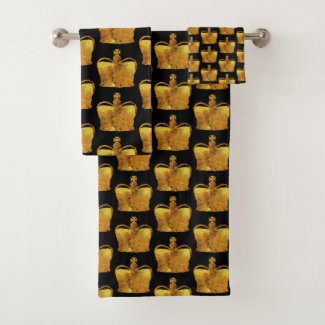 Golden Crowns Bathroom Towel Set