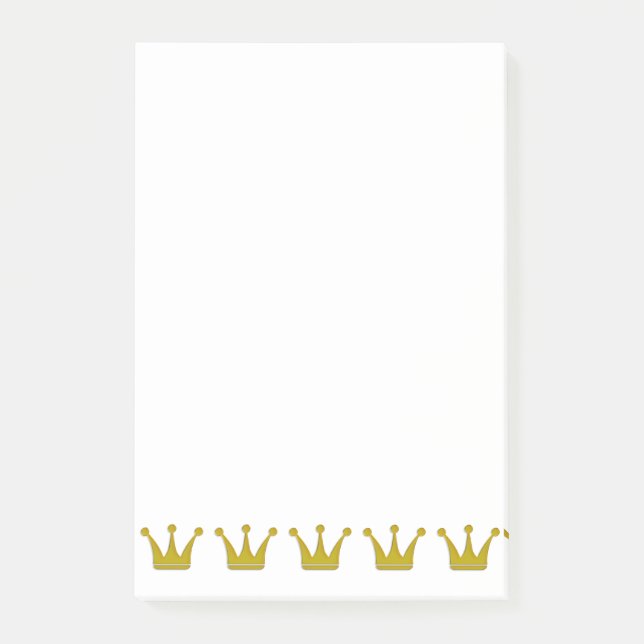 Golden Crowns Border + your ideas Post-it Notes (Front)