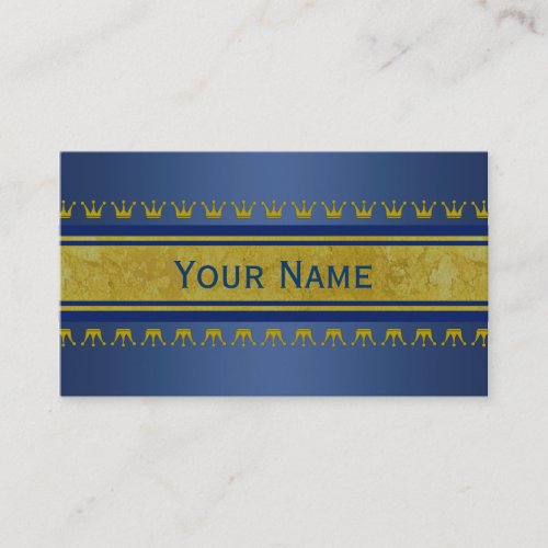 Golden Crowns Border  your text  background Business Card