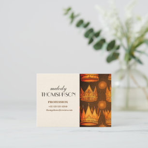Golden Crowns Pattern Business Card