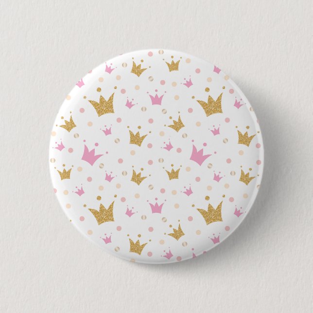 Golden Crowns Pattern Button (Front)