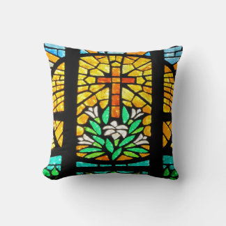 Golden Crucifix Throw Pillow