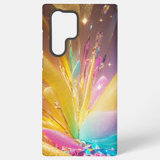 Golden Crystal Burst Phone Case (Back)