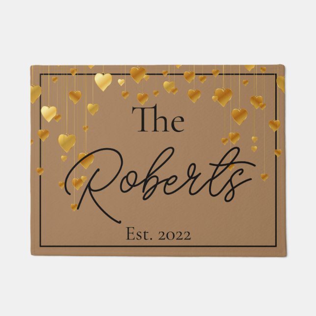 Golden Custom Housewarming | New Home | Welcome Doormat (Front)