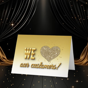 Golden Customer Appreciation Letterpress Thank You Card