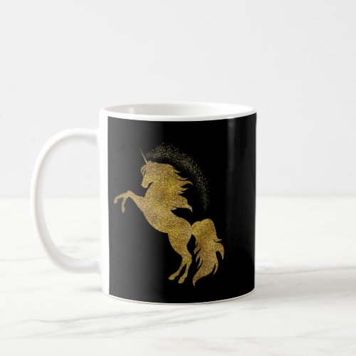 Golden Cute Glitter Beautiful Unicorn T Gold Tee 8 Coffee Mug