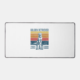 Golden Dad Dog - Vintage Golden Retriever Dad Desk Mat
