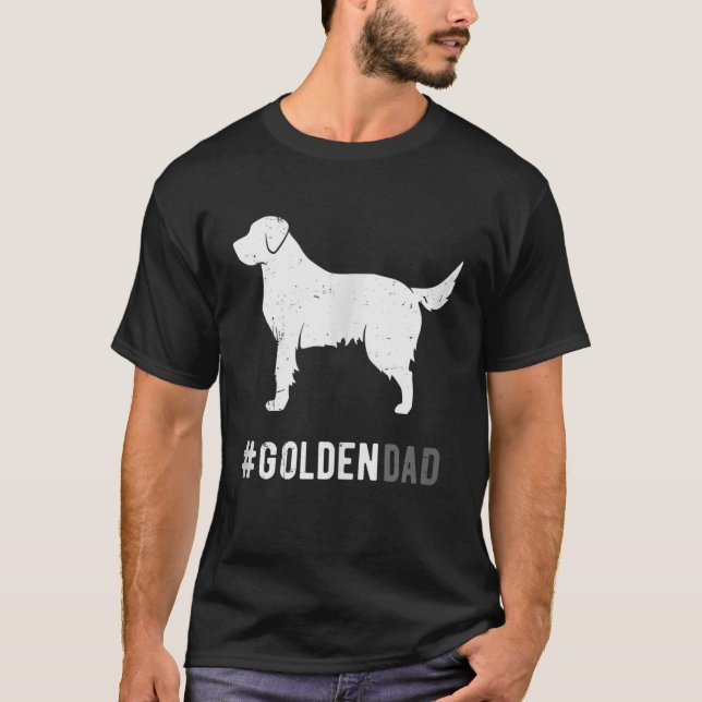 Golden Dad For Men Funny Dog Golden Retriever Gift T-Shirt (Front)
